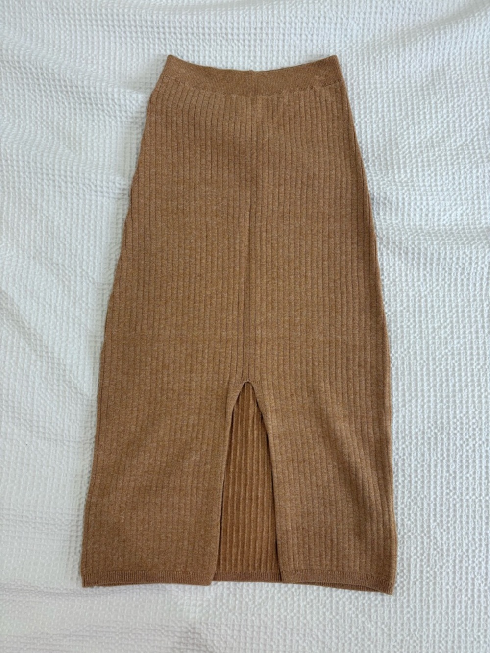 Free People Ribbed Brown Midi Skirt